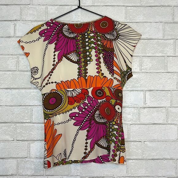Trina Turk Silk Floral Printed Blouse P XS - Picture 5 of 8